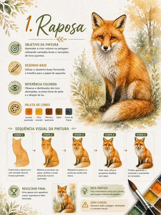 Raposa em aquarela