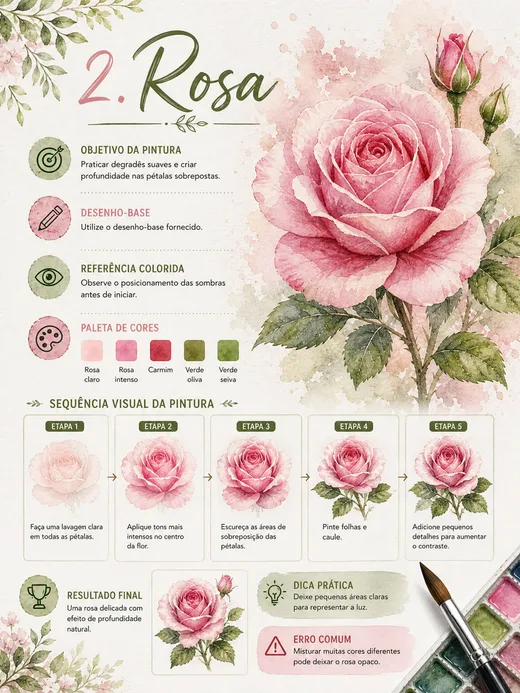 Rosa em aquarela