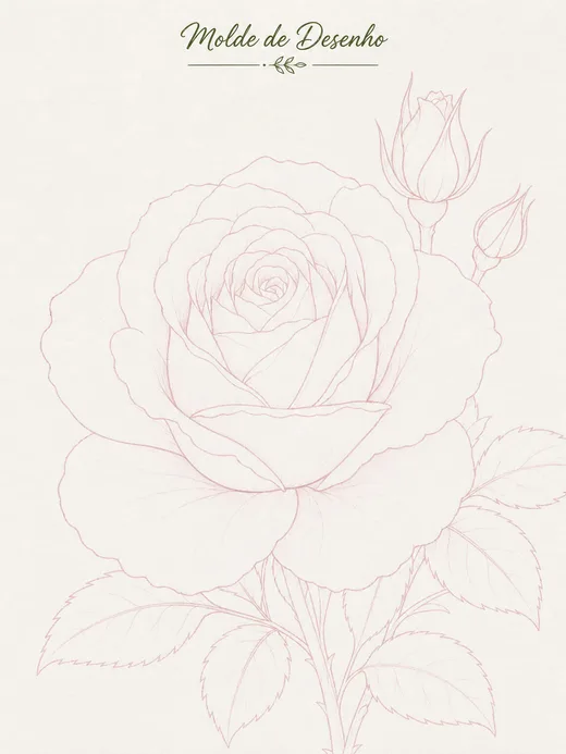 Rosa em aquarela — referência colorida